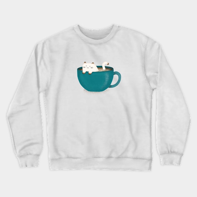 Latte Kitty Crewneck Sweatshirt by LesliePress